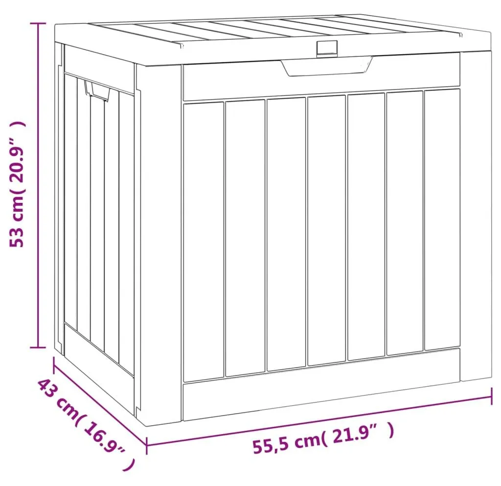 Boîte de rangement de jardin en Polypropylène Gris - Format Compact - 8