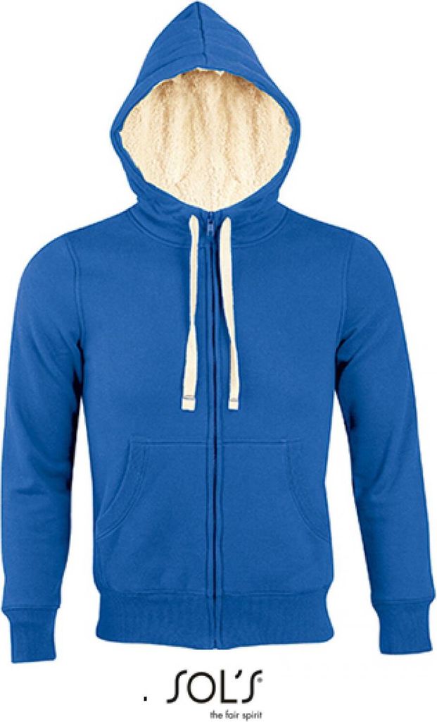 SOLs 00584 | Uni Zipped Jacket Sherpa / Herren und Damen Kapuzenpulli - Farbe: Royal Blue - Größe: XS