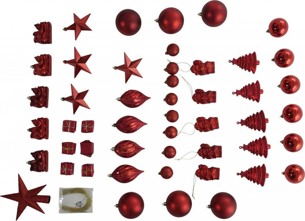 Décoration de Noël Rouge Lupari pour Sapin et Table de Fête Festive