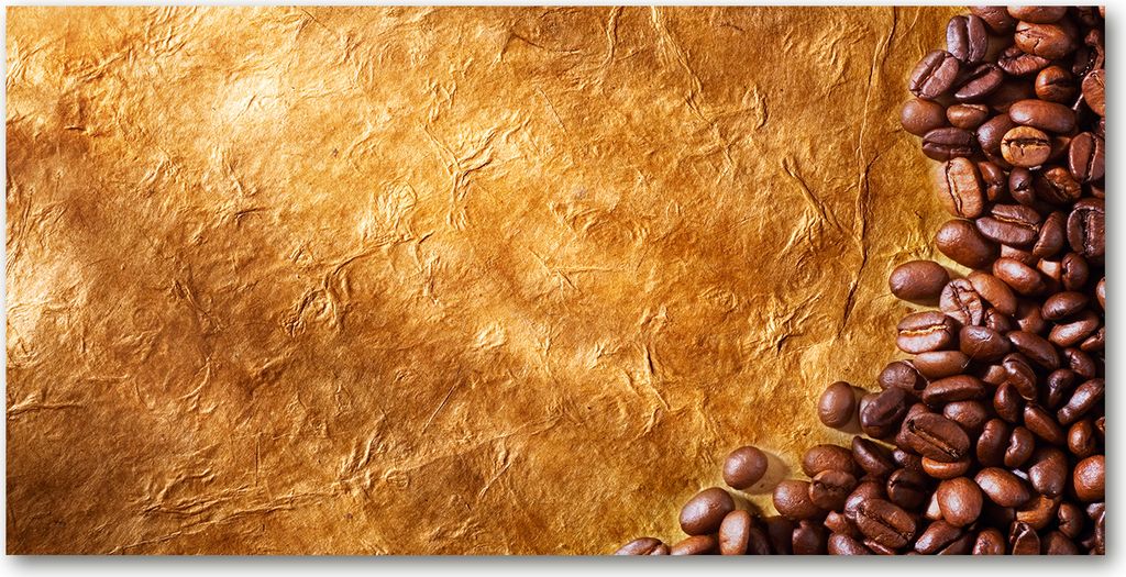 Tulup Glas-Bild - 100x50 -Wandkunst - Wandbild hinter gehärtetem Sicherheitsglas - Essen & Getränke - Kaffeebohnen - Braun