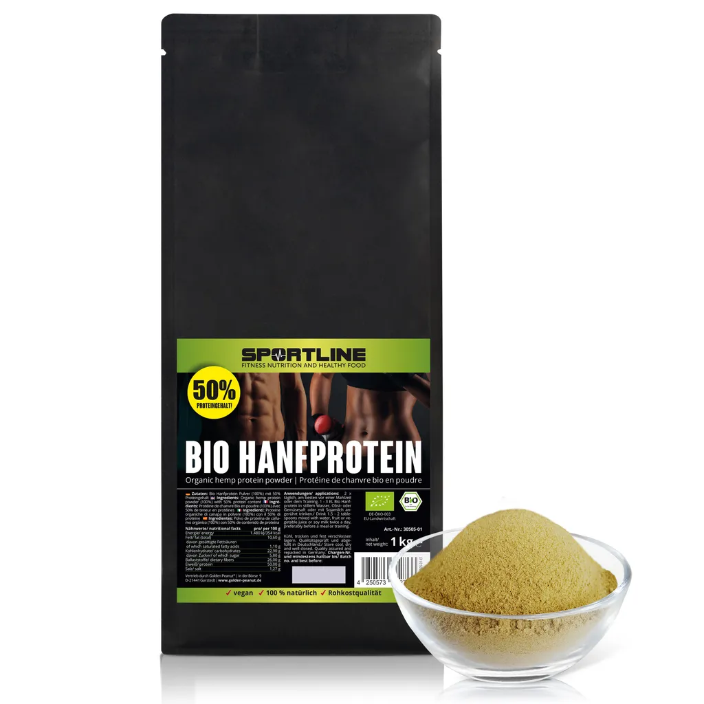 GOLDEN PEANUT Sportline Hanfprotein BIO 1 kg