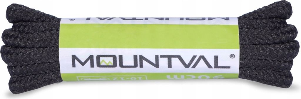 Strapazierfähige Schnürsenkel für Trekkingstiefel Mountval Laces 150 cm - Farbe: Schwarz