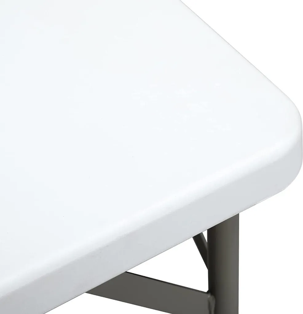Table de camping pliante 87 cm blanche, table de buffet transportable - 8