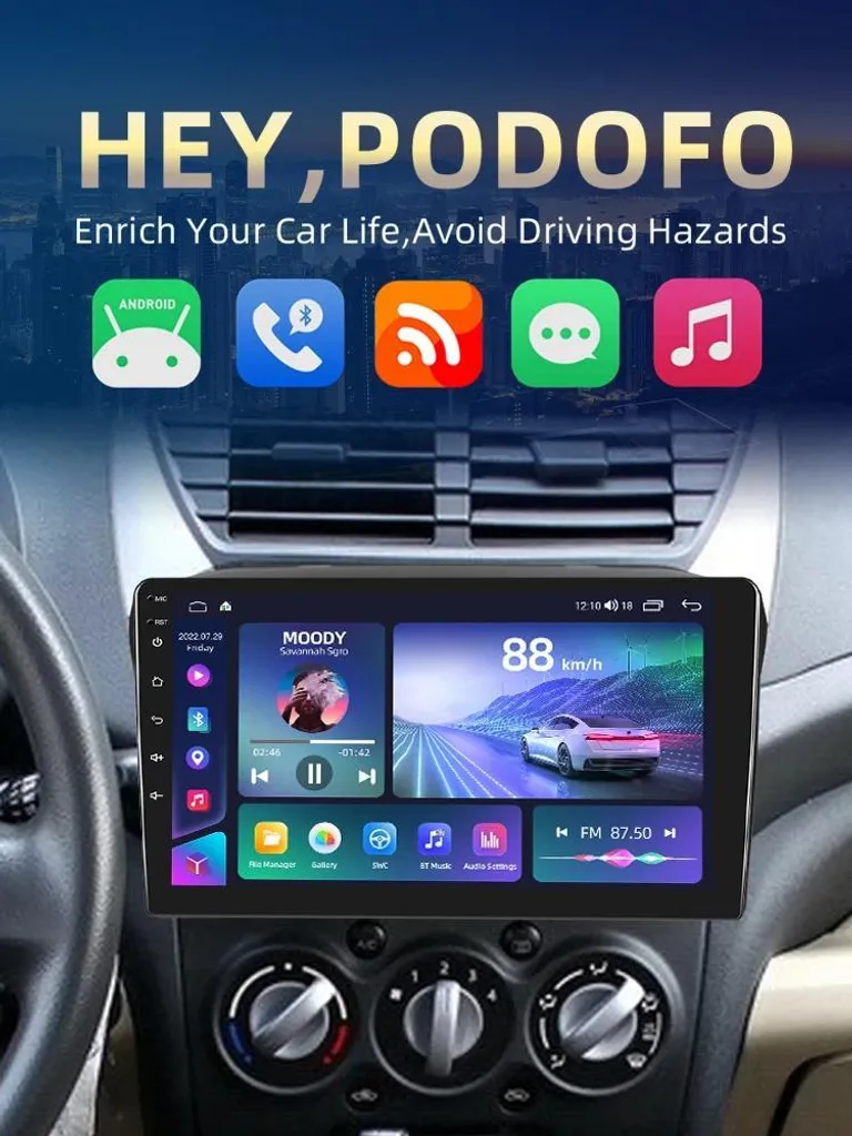 GPS Android Suzuki Alto 2009-2017 - Navigation et Bluetooth Mains Libres