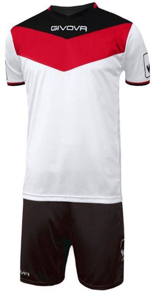 Givova - "Campo" Fußball-Kit Set für Herren MR1324 (XXL) (Weiß/Schwarz/Rot)