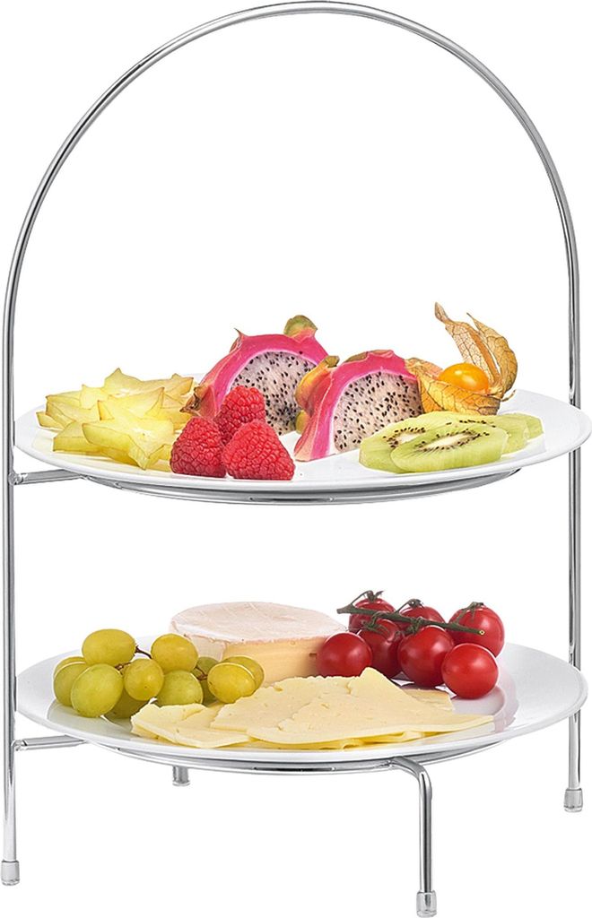 ZELLER PRESENT Etagere f. piatto grande 29x27x39cm metallo Immagine del prodotto 