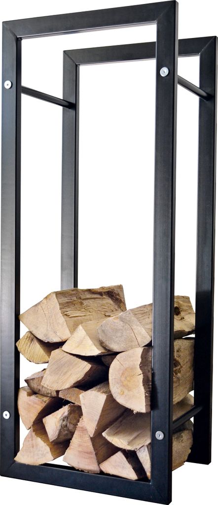 Dekorativer Kaminholzständer Brennholzhalter Kaminholz Ablage Kamin Holzständer für Innen- oder Außenbereich Schwarz (Hoher:B40cm, H100cm, T33,...