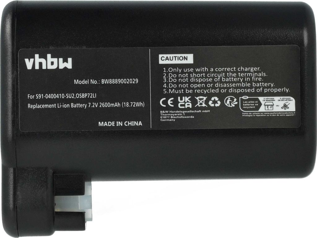 vhbw Akku kompatibel mit AEG 900277268, 900258195, 900277283, 900277479, 900277478, 900277485, 900277483 Saugroboter (2600 mAh, 7,2 V, Li-Ion)