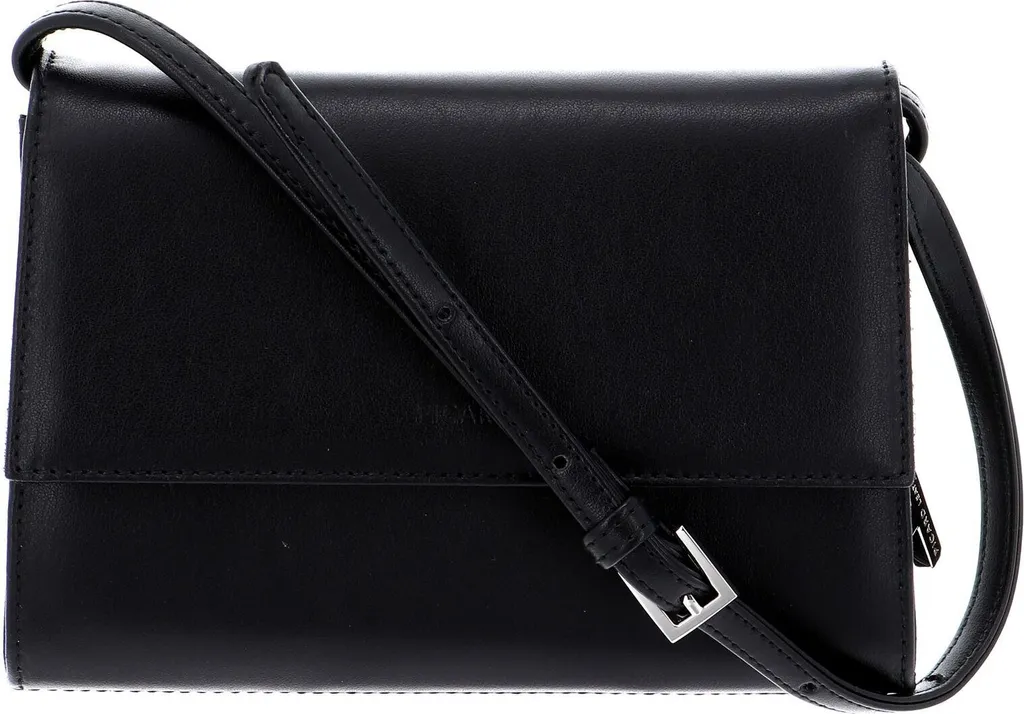 PICARD Auguri Sac à Épaule en Cuir Noir avec Bandoulière Amovible
