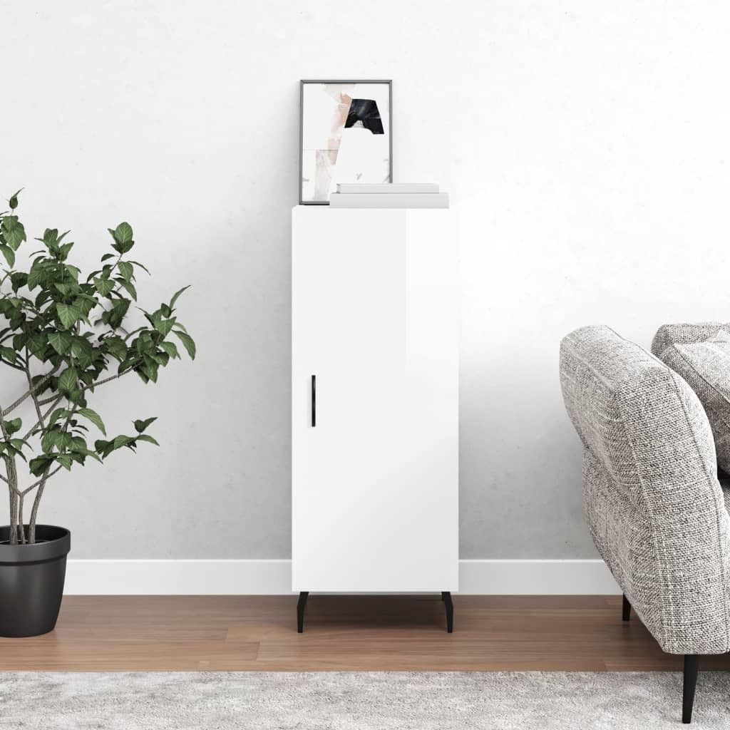 vidaXL Kredens biały wysoki połysk 34,5x34x90 cm materiał Zdjęcie produktu 4