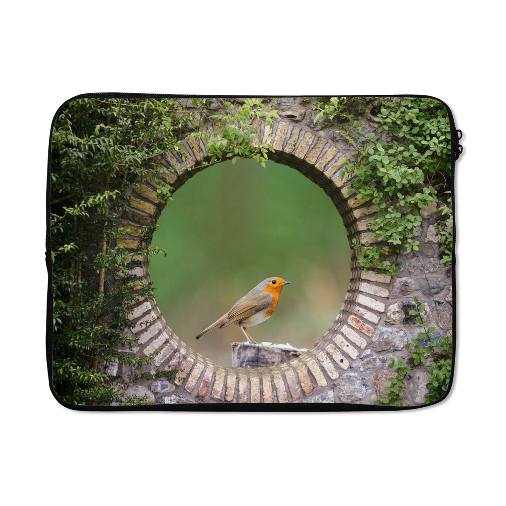 MuchoWow Laptop Hülle 15 Zoll Vogel - Durchblick - Rotkehlchen Laptoptasche - Laptoptasche - Sleeve - Rundum-Schutz