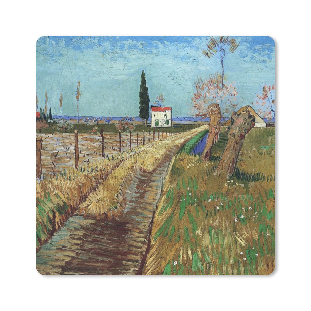 MuchoWow Mauspad Mousepad Weg durch ein Weidenfeld - Vincent van Gogh 30x30 cm - Mousepads - Maus Mat - Pad - Mausunterlage - Gaming