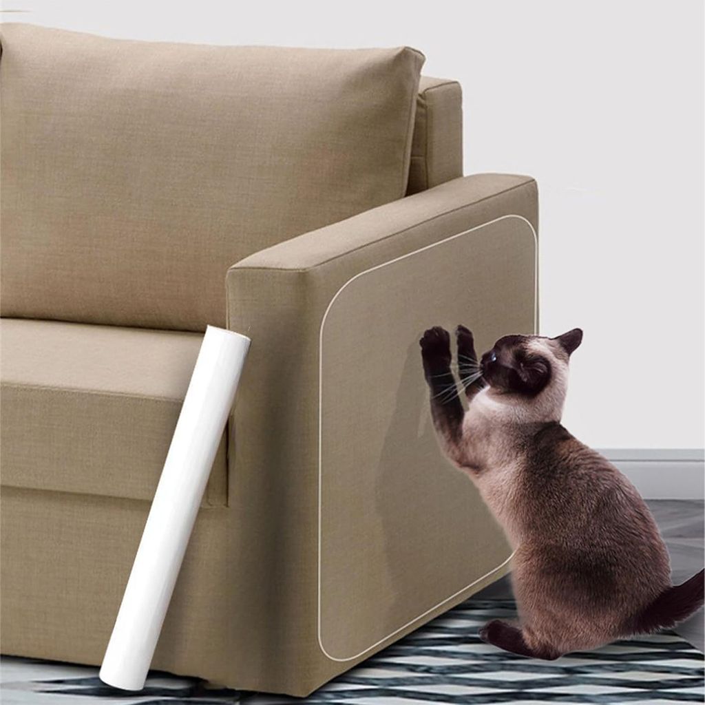 Kratzbretter, Kratzschutz Sofa Katze Transparent, 5mx45cm, Anti Kratz Folie für Katzen Flexibler Schnitt, Sofaschutz Katze für Moebel Couch Tür ...