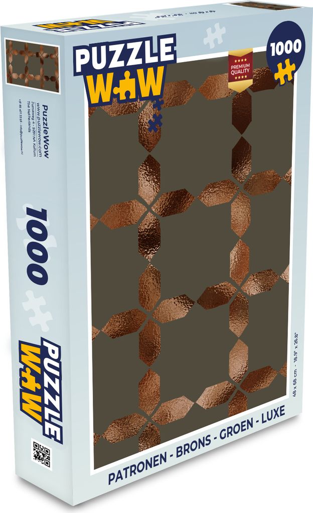 MuchoWow Puzzle 1000 Teile Muster - Bronze - Grün - Luxus - Spielzeug - Alt und Jung - Spiele - Puzzeln