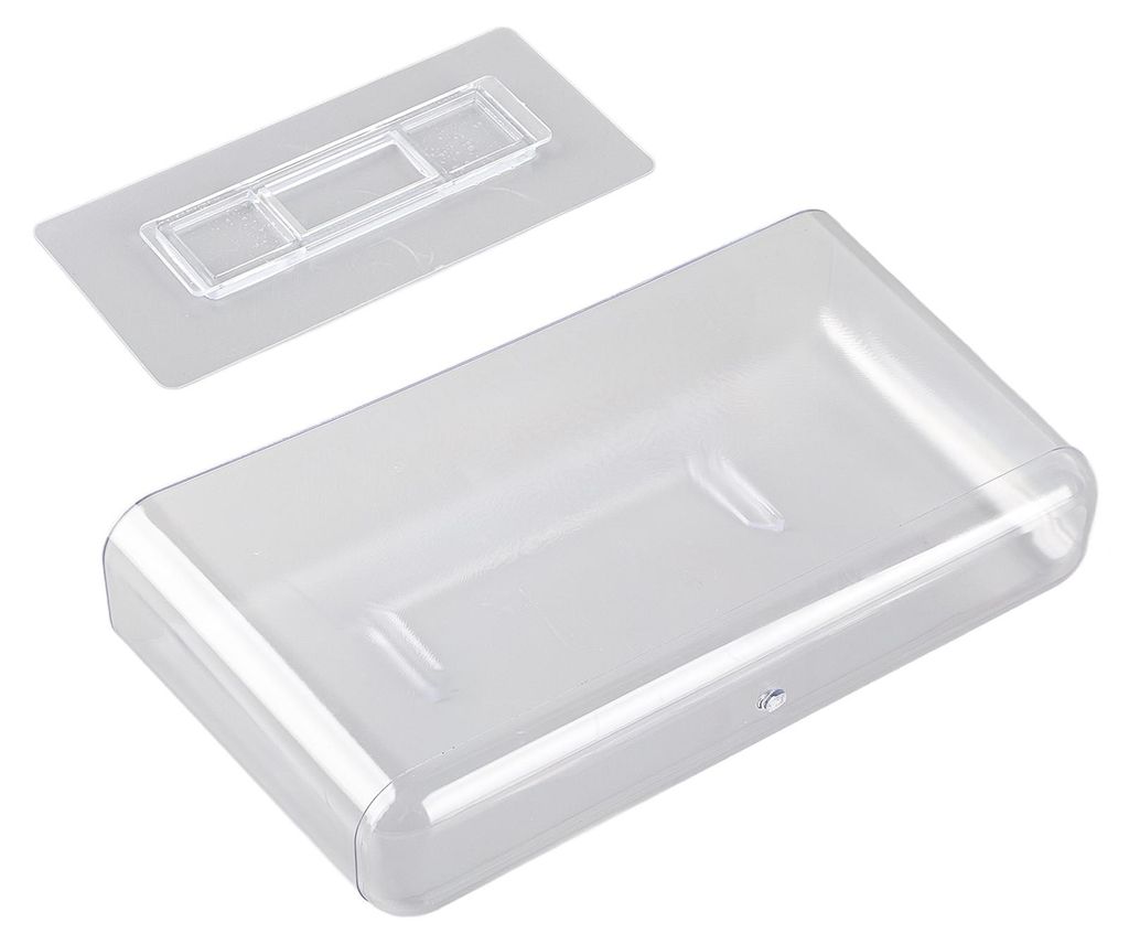 Selbstklebender Aufbewahrungsbehälter, transparenter Kunststoff, Wandmontage, schwimmender Halter, Schreibtisch-Organizer für Schlafzimmer, Badez...