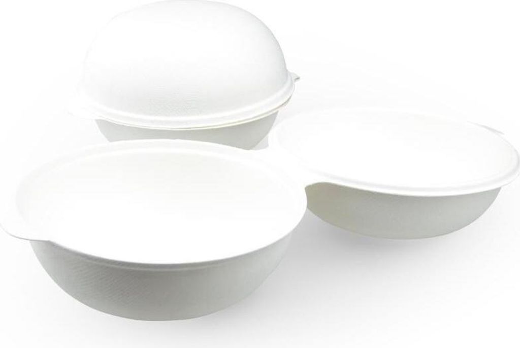 Hamburger-Box aus Zuckerrohr in Weiss, 150 mm x h 95 mm , 20 Stück