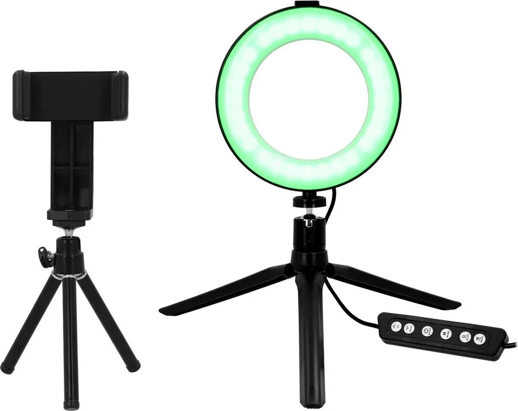 Mini Ring Light LED 16 cm avec trépied de table - Éclairage photo USB - 2