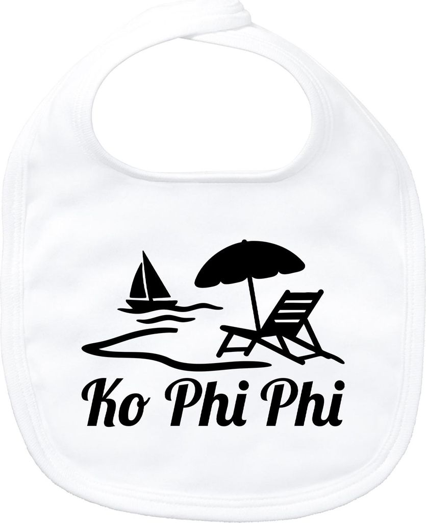 Huuraa Baby Lätzchen Ko Phi Phi Inselmotiv Thailand Geschenk White Baumwolle Ko Phi Phi Präsent