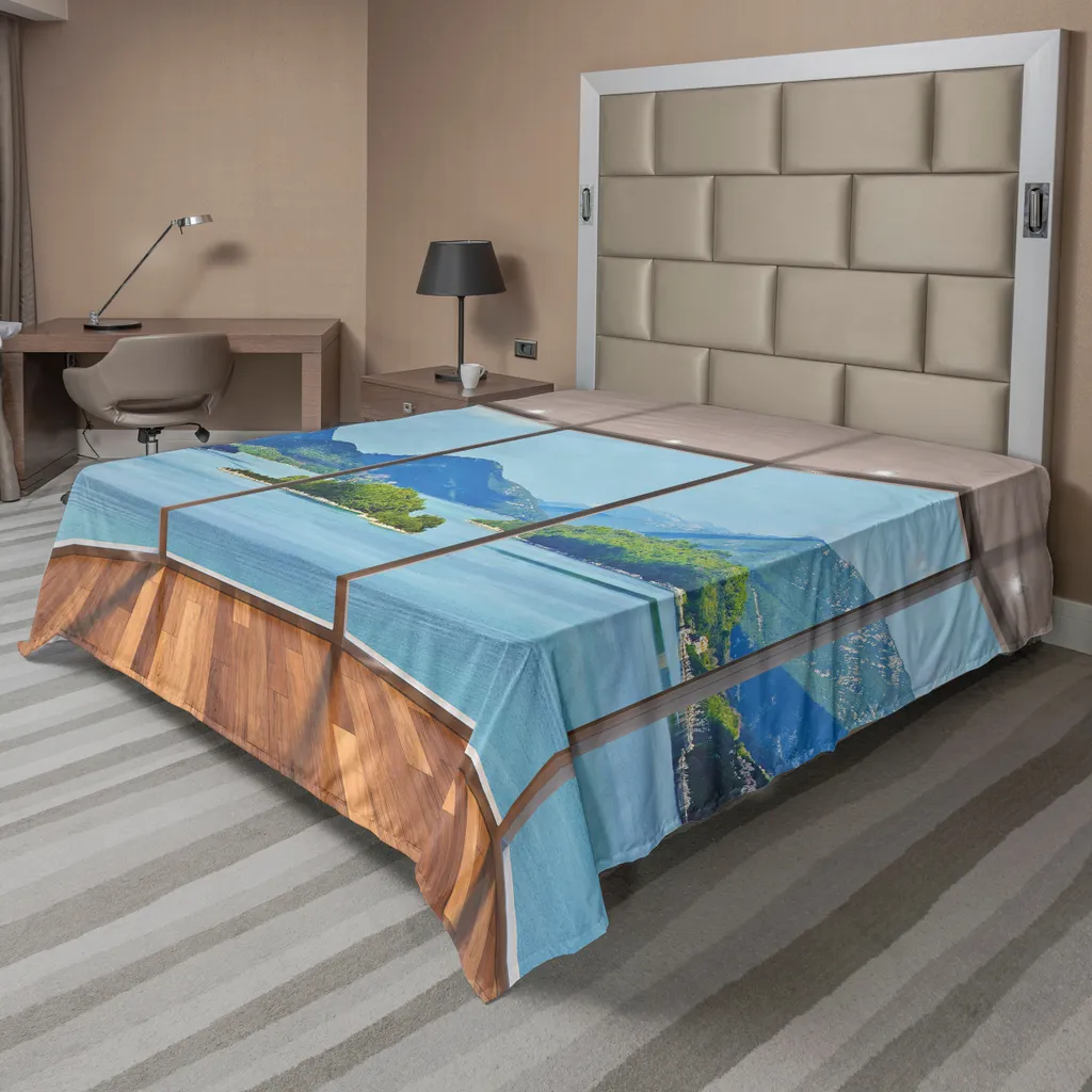 Linge de lit paysage mer pour chambre ambiance zen et relaxante 244x205