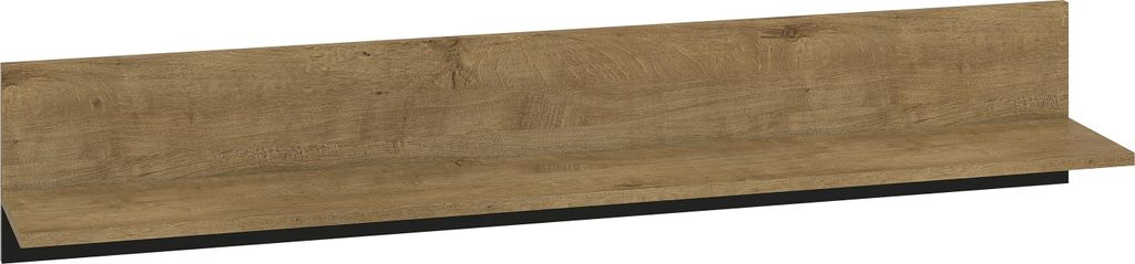 Wandregal "Baltica" Wandboard 120x21x24cm Eiche Lefkas schwarz