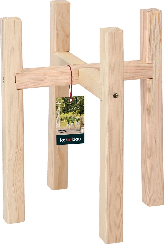 KOTARBAU® Blumenständer Holz natural Kreuz 23 x 23 x 30 cm Produktbild 9