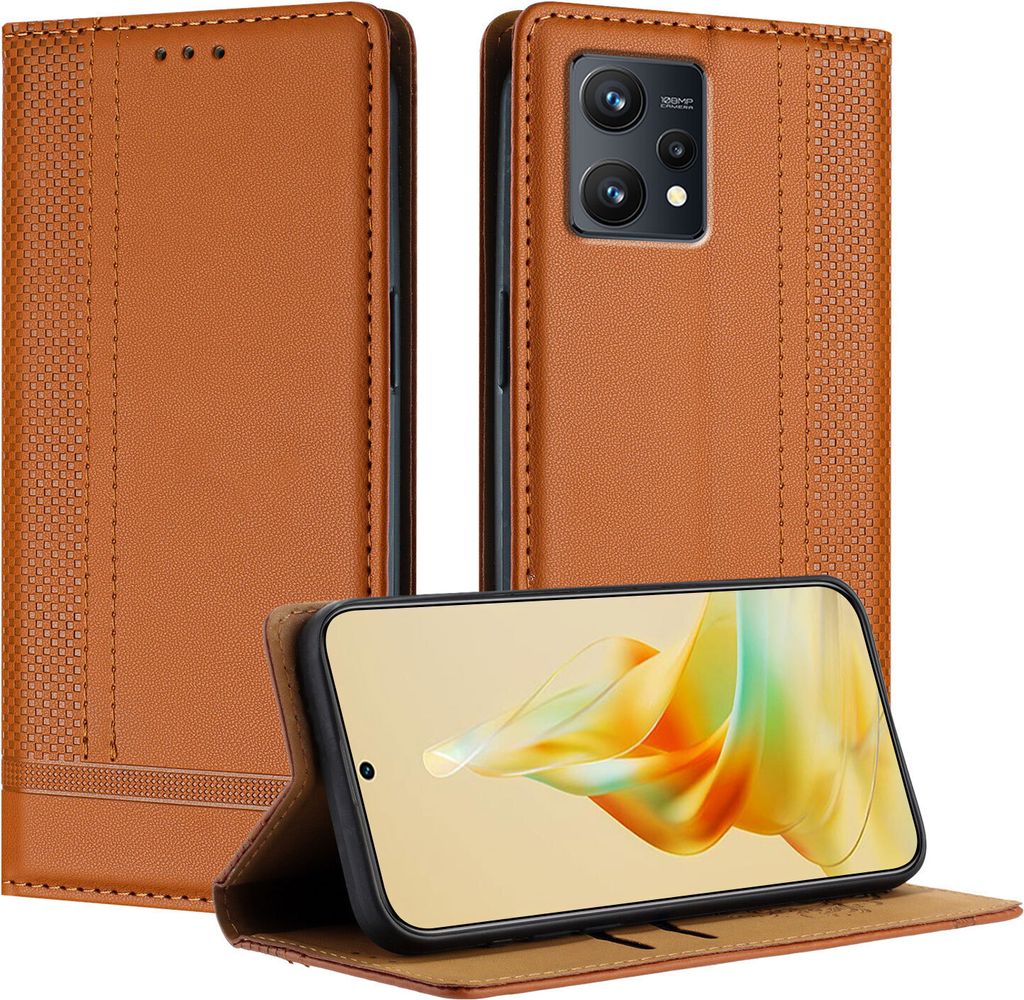 Pouzdro na mobilní telefon pro Realme 9 5G kožený flipový Obrázek produktu 