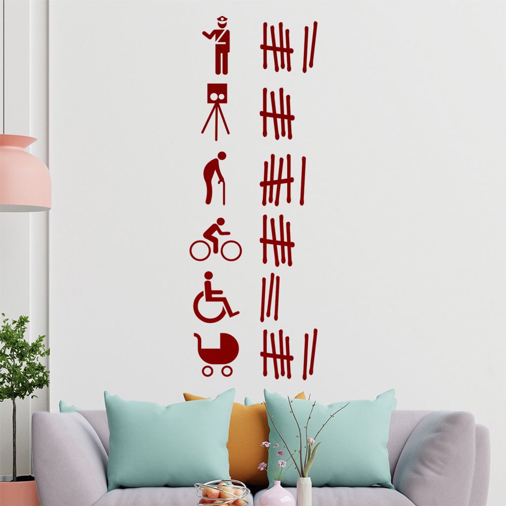 KIWISTAR Opferliste - Polizei Rentner Rad Kind Wandtattoo in 6 Größen - Wandaufkleber Wall Sticker - Dekoration, Küche, Wohnzimmer, Schlafzimmer...