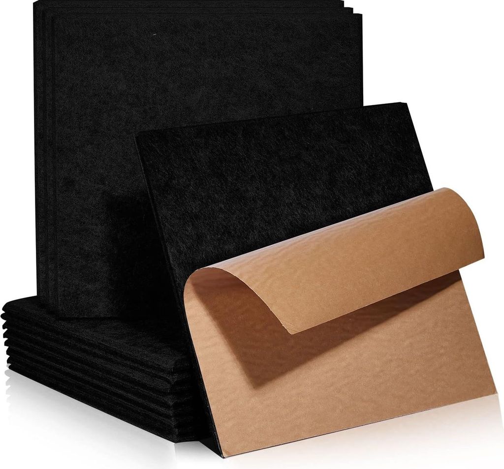 akustische Platten, selbstklebend, 12 Stück, schallabsorbierende Schallisolierung mit hoher Dichte, für Wanddecken, Holz und Türen, akustisches ...
