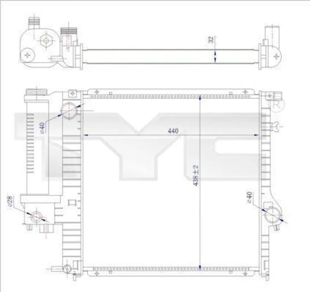 Radiateur moteur contre la surchauffe de BMW E36 et Z3 - Référence OE 1247145