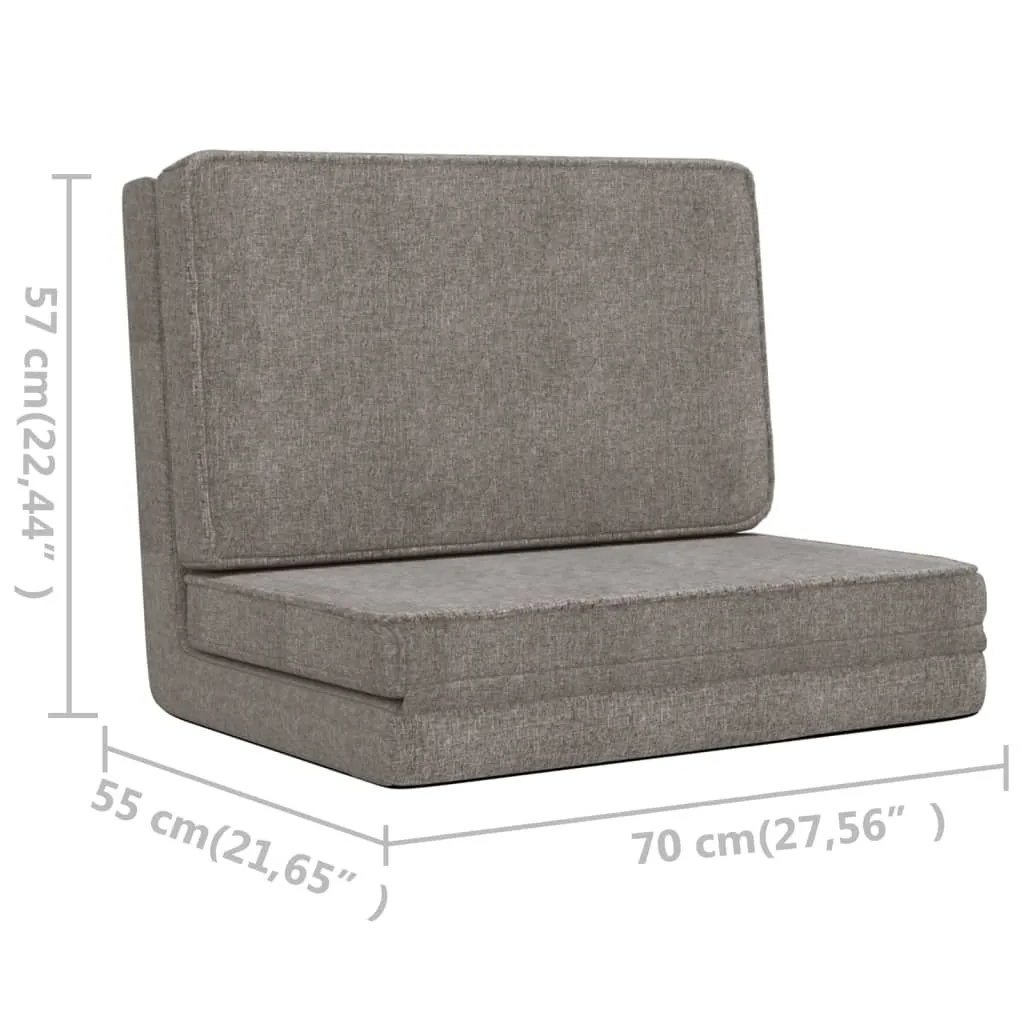 Chaise de sol pliable tissu gris clair - Siège d'appoint modulable - 11