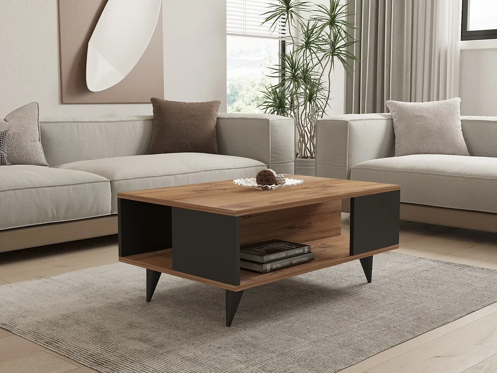 Tavolino Design Contemporaneo Yuka Skye Decor | Noce e Nero 90x60