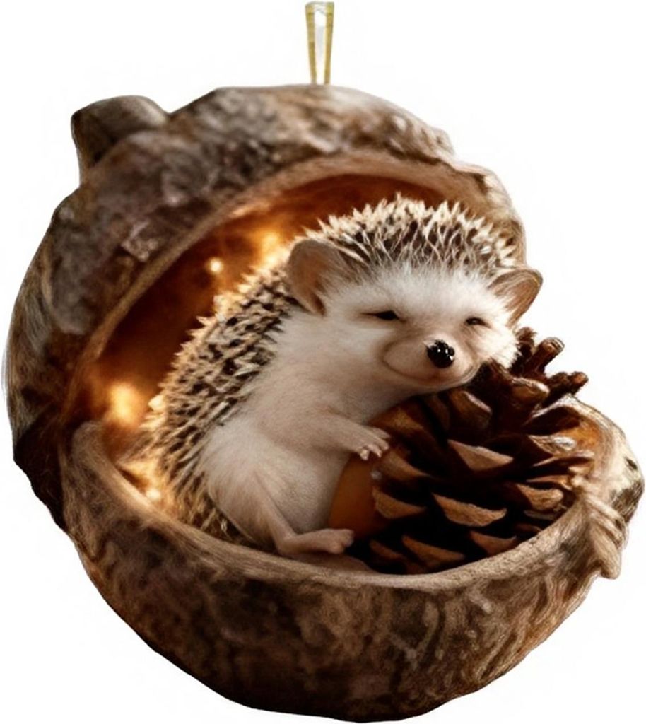 Gemütliche Wald-Eichel-Ornamente, 2D-Acryl-Tier-Hängedekoration für Weihnachtsbaum, Waldmotto-Party, Heimdekoration