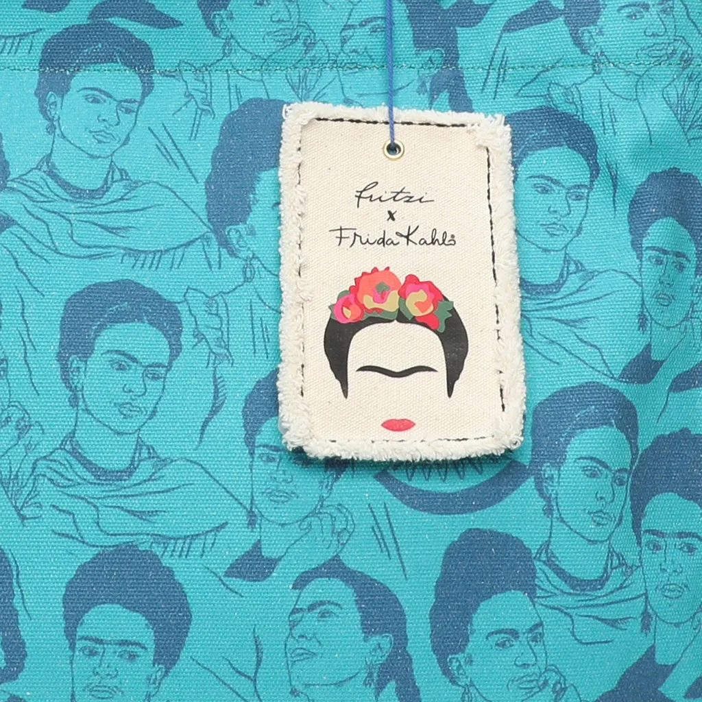 Fritzi aus Preußen borsa shopper borsa a tracolla Easy 01 Canvas Shopper Frida Heads petrolio - 8