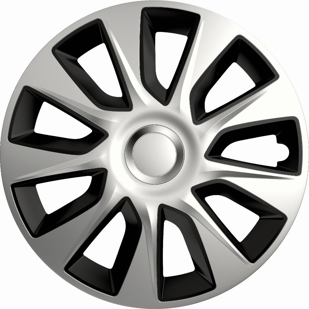 Z481250 Radkappen Radzierblenden EINZELN (1Stück) 14 Zoll Stratos silber-rot