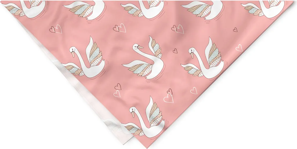 Foulard Cane Gatto ABAKUHAUS Cigno e Cuori 40x40 - Alta Qualità