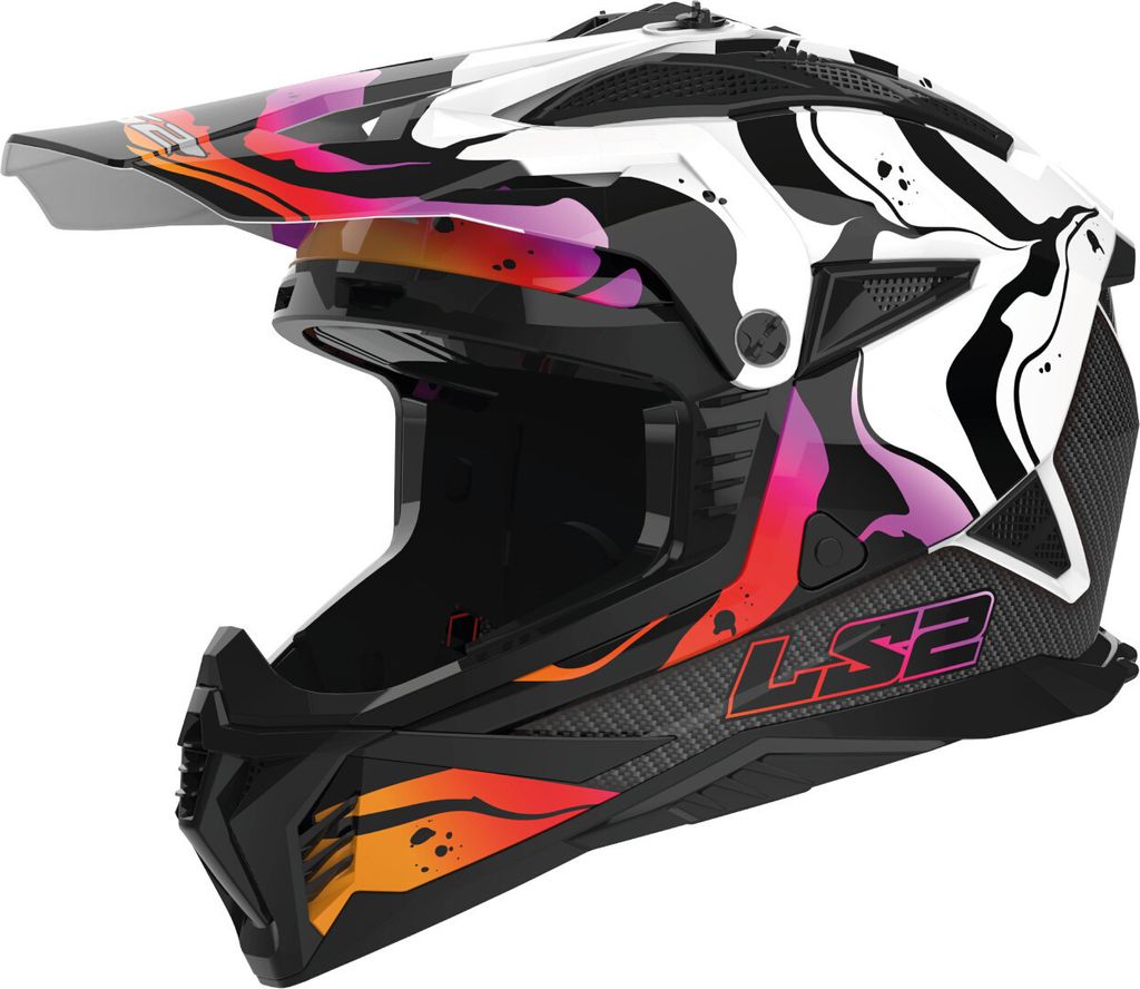 LS2 MX708 Fast II Wash Motocross Helm, schwarz/weiß/rot, 3XL (65/66)