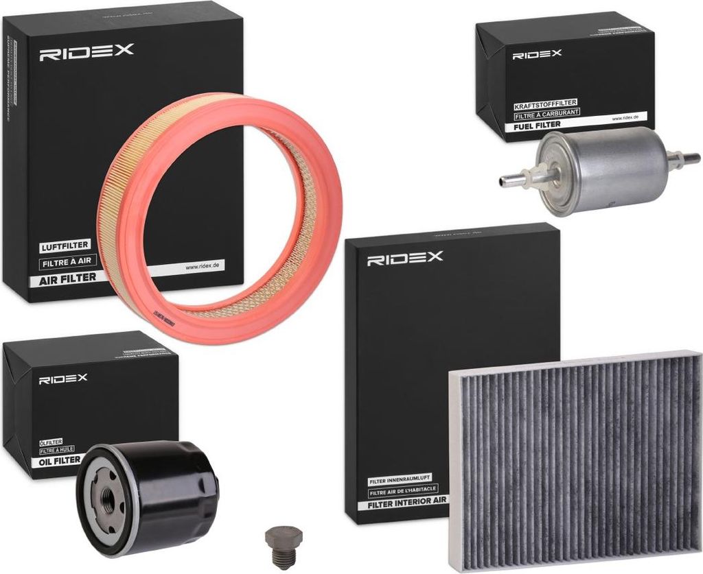 RIDEX Filterset Inspektionspaket Filtersatz für VW Lupo (6X1, 6E1) Polo Schrägheck (6N1) Polo Classic (6V2) Polo Variant (6V5) für SEAT AROSA (6H)