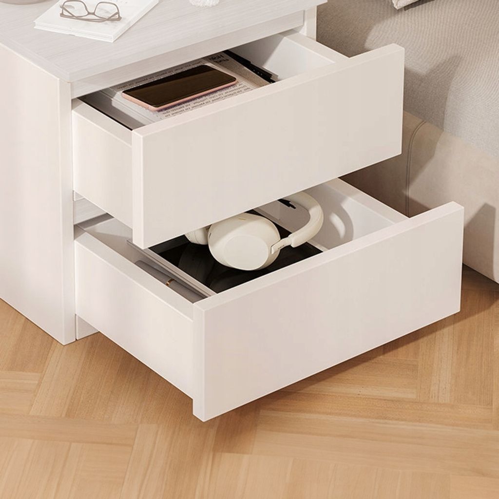 Nachttisch, weiß, Nachttisch mit 2 Schubladen, LOFT, Produktbild 9