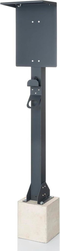 Kreainvent Wallbox Standfuß mit Betonfundament – Universell, Wetterfest, mit Kabelhalterung für E-Auto Ladestation