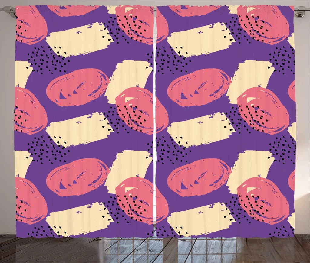 Rideaux Universels de Salon Coloris Pastel 280x225 cm avec Crochets