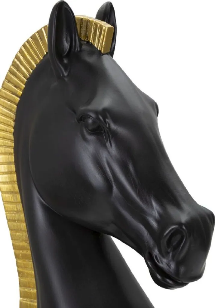 Objet Déco Échecs Cavalier 50 cm Noir Or pour Salon et Bureau Chic - 5