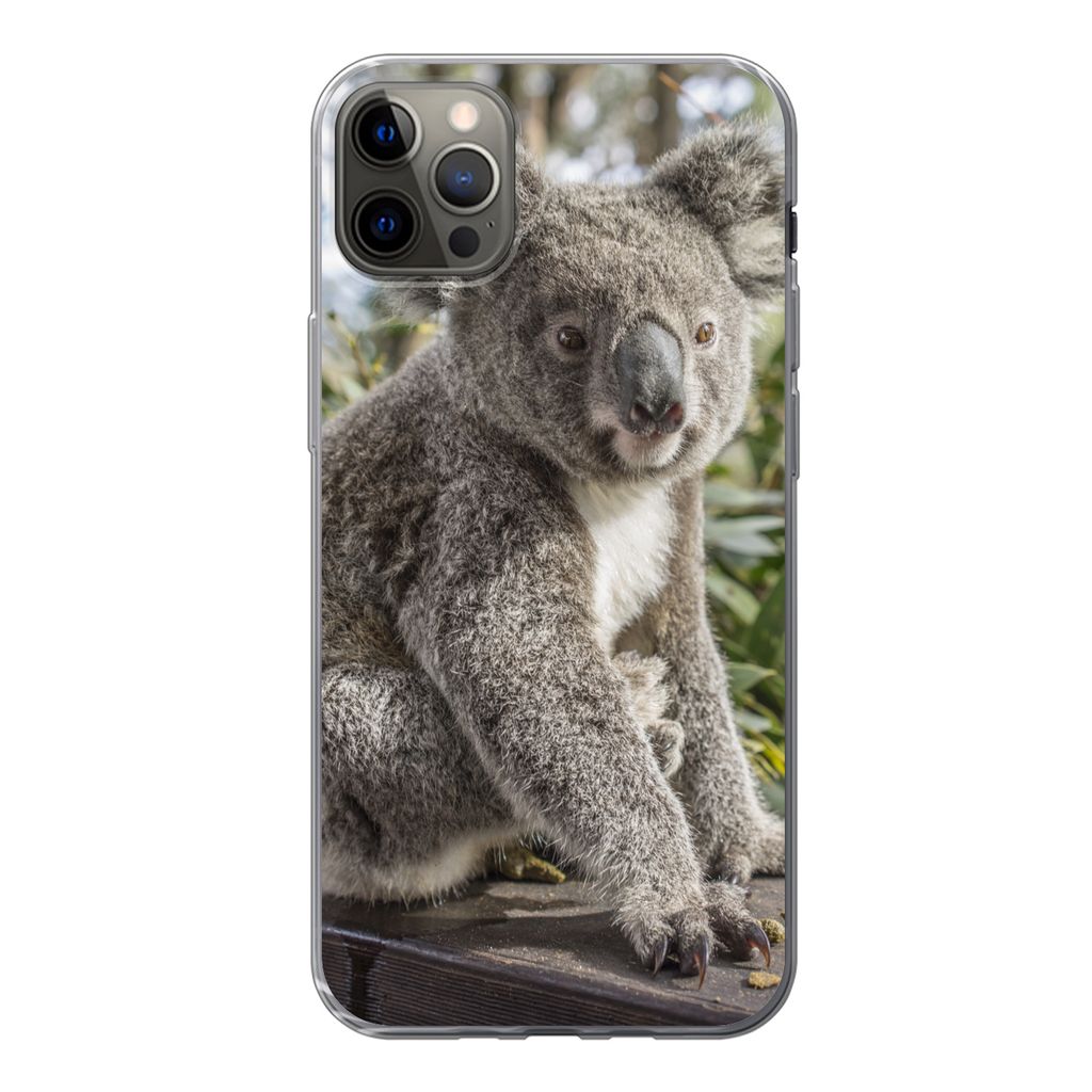 MuchoWow Handyhülle Schutzhülle Hülle für iPhone 13 Pro Max Koala - Regal - Pflanzen - Kinder - Jungen - Mädchen Silikon Softcase Handy Hül...