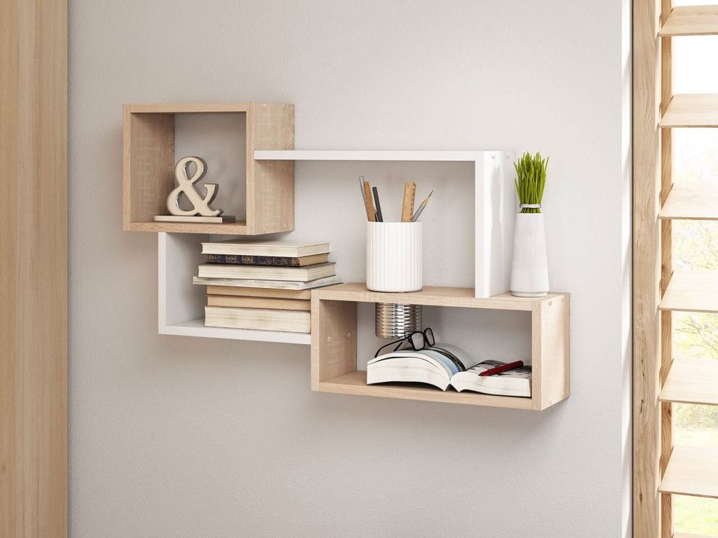 Scaffale sospeso HARKEN 5 - rovere sonoma / bianco Immagine del prodotto 