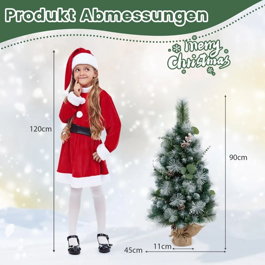 Arbre de Noël pour petits espaces 90 cm pré-éclairé avec mode minuterie