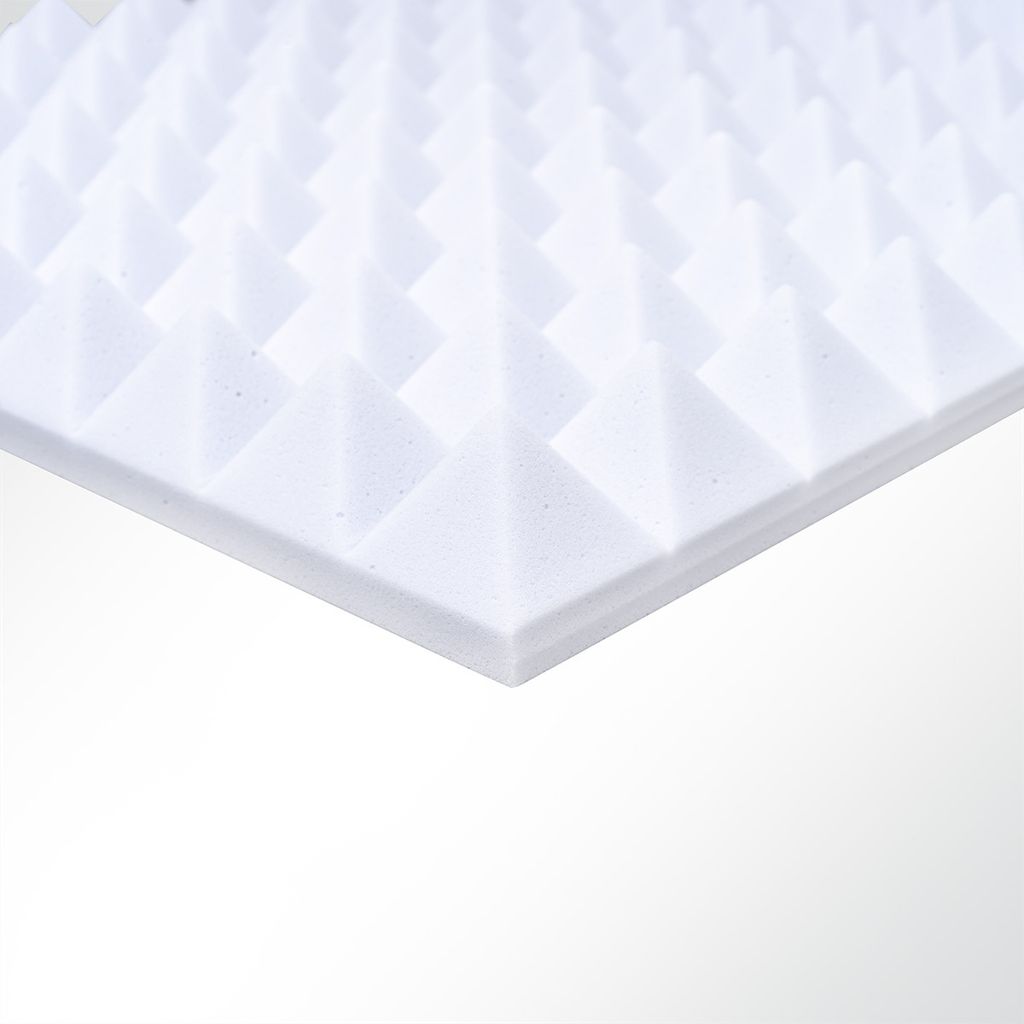 Basotect Pyramidenschaum Noppenschaum weiß 1000x500x30mm Schallabsorber Schallschutz Schalldämmung für Wand und Decke