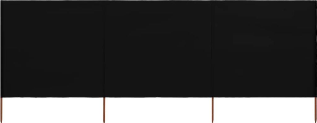 The Living Store 3-teiliges Windschutzgewebe 400 x 160 cm Schwarz
