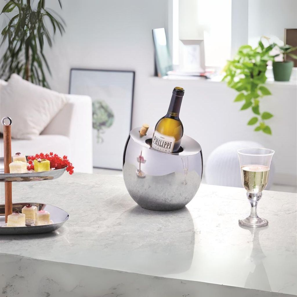 PHILIPPI FROID Eiseimer – Doppelwandig, 1.7 Liter, Edelstahl Hochglanz