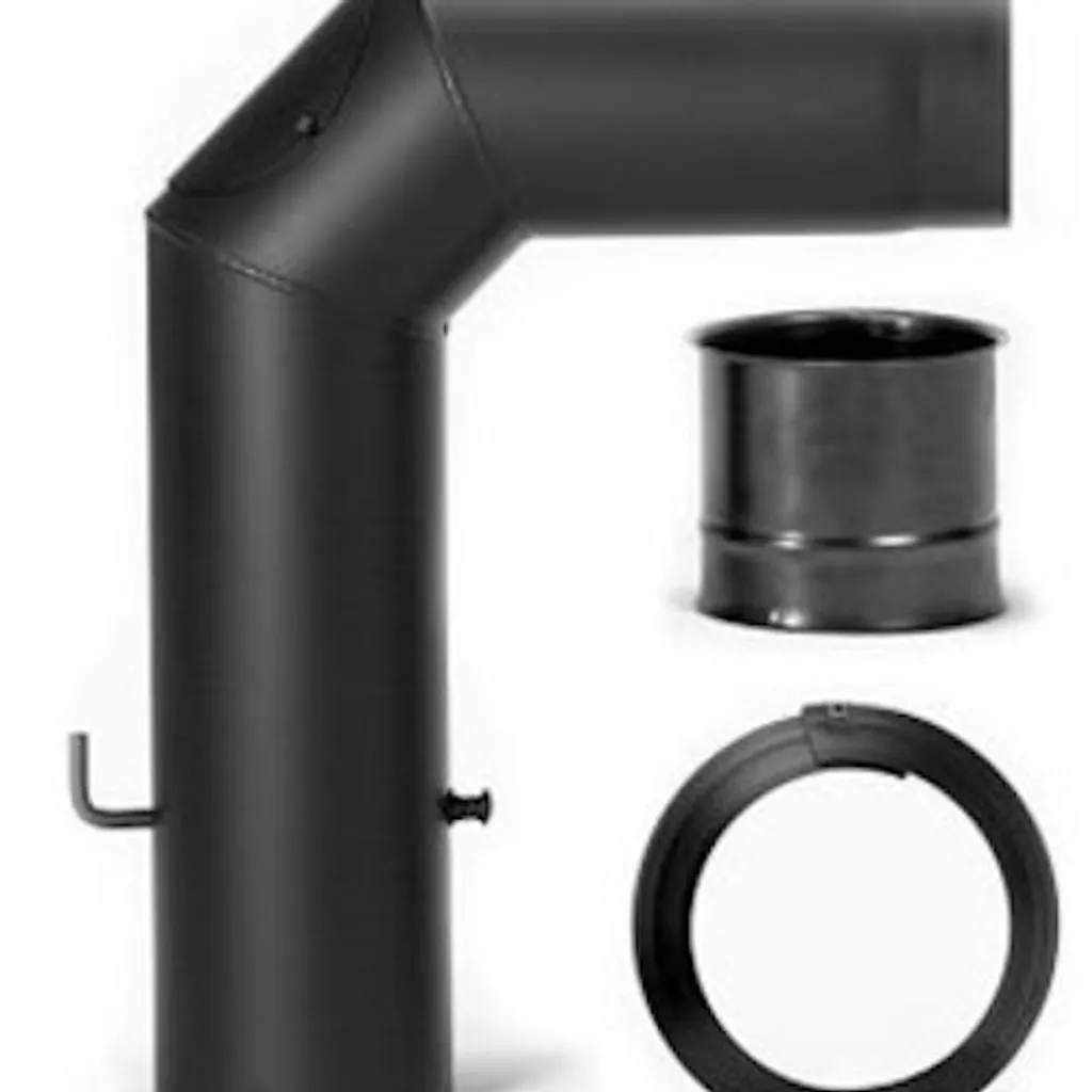 Coude réglable 150mm 3pcs noir - Kit raccordement poêle FIREFIX - 3