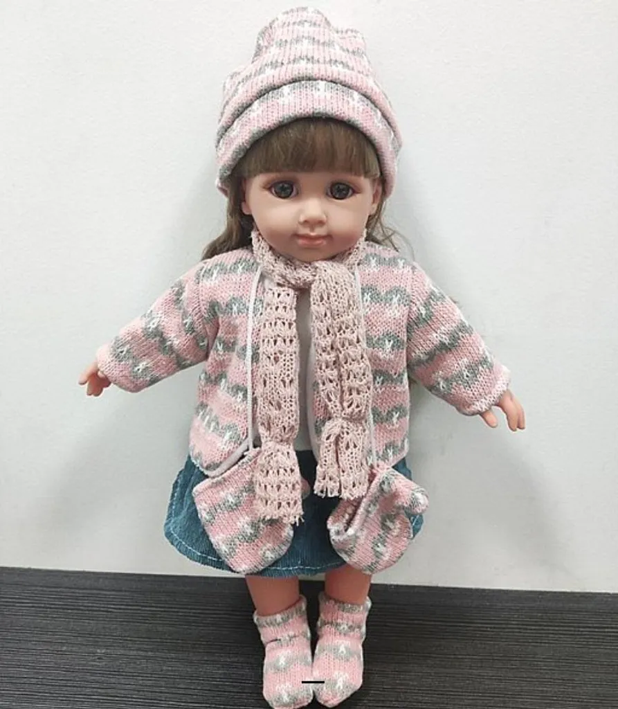 Poupée de chiffon 35cm habillée en tenue d'hiver chaude pour enfant