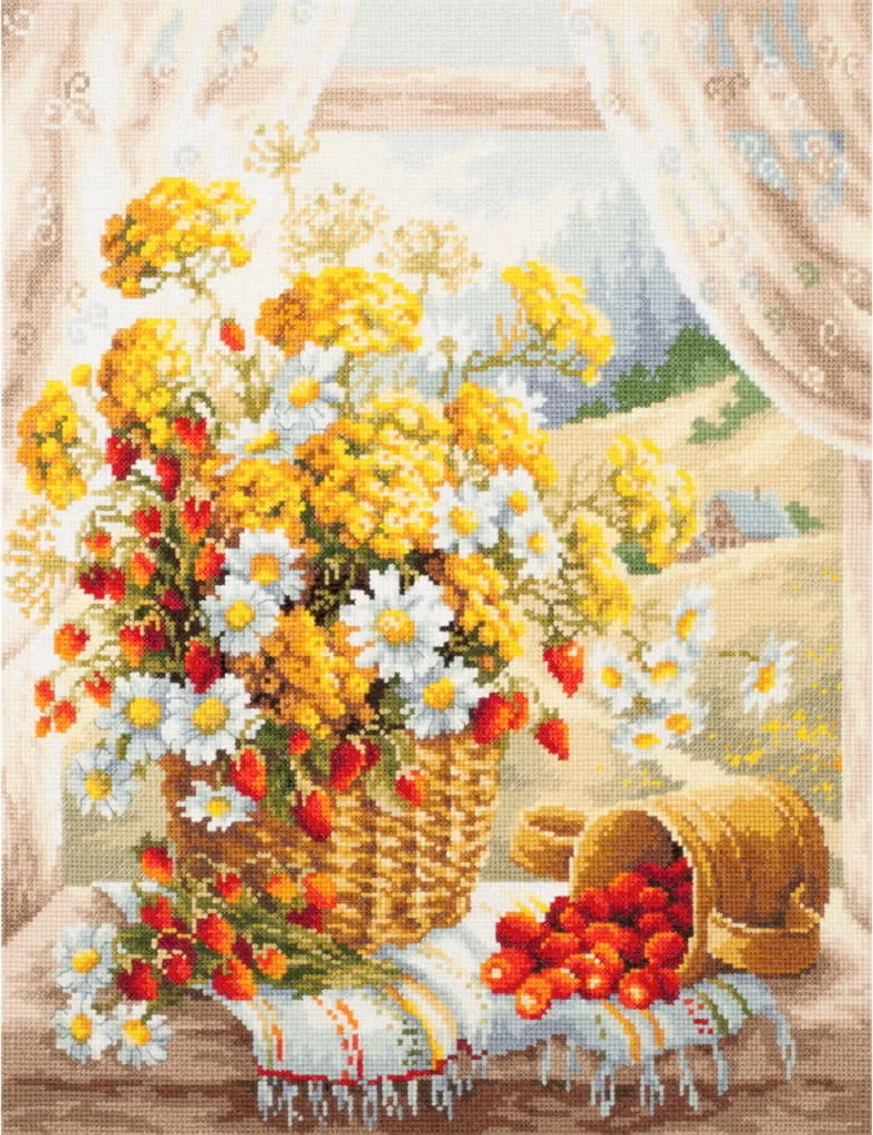 Broderie Point de Croix Compté Miel Arôme Magic Needle 32x40 cm Kit